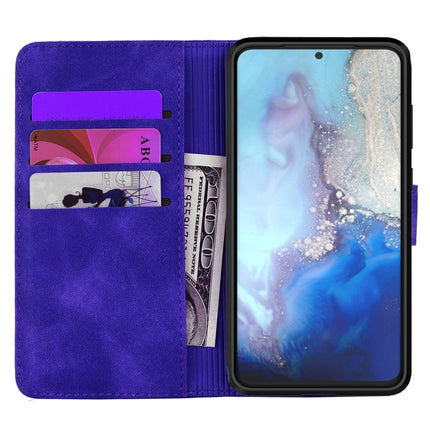 For Samsung Galaxy S20+ Embossed Sunflower Pattern Horizontal Flip PU Leather Case with Holder & Card Slots & Wallet & Lanyard(Purple)-garmade.com