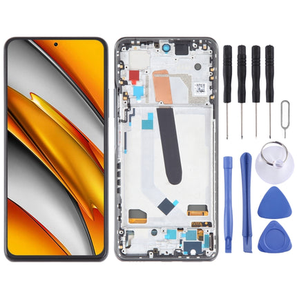 OLED LCD Screen For Xiaomi Poco F3 Digitizer Full Assembly with Frame(Black)-garmade.com