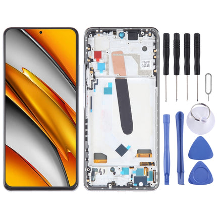 OLED LCD Screen For Xiaomi Poco F3 Digitizer Full Assembly with Frame(Silver)-garmade.com