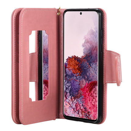 For Samsung Galaxy S20 Woman and Cat Embossed Horizontal Flip Leather Case, with Card Slots & Holder & Wallet & Photo Frame & Mirror & Lanyard(Pink)-garmade.com