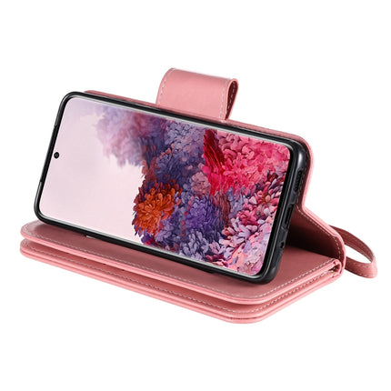 For Samsung Galaxy S20 Woman and Cat Embossed Horizontal Flip Leather Case, with Card Slots & Holder & Wallet & Photo Frame & Mirror & Lanyard(Pink)-garmade.com