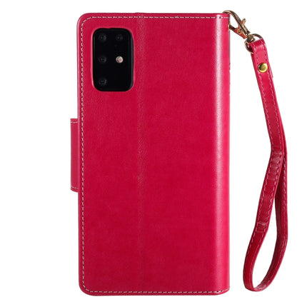 For Samsung Galaxy S20+ Woman and Cat Embossed Horizontal Flip Leather Case, with Card Slots & Holder & Wallet & Photo Frame & Mirror & Lanyard(Red)-garmade.com