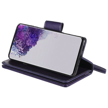 For Samsung Galaxy S20 Ultra Woman and Cat Embossed Horizontal Flip Leather Case, with Card Slots & Holder & Wallet & Photo Frame & Mirror & Lanyard(Purple)-garmade.com
