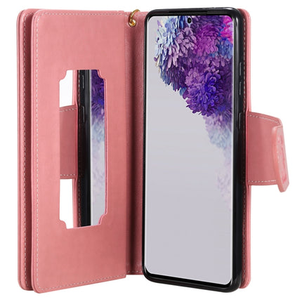 For Samsung Galaxy S20 Ultra Woman and Cat Embossed Horizontal Flip Leather Case, with Card Slots & Holder & Wallet & Photo Frame & Mirror & Lanyard(Pink)-garmade.com