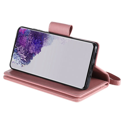 For Samsung Galaxy S20 Ultra Woman and Cat Embossed Horizontal Flip Leather Case, with Card Slots & Holder & Wallet & Photo Frame & Mirror & Lanyard(Pink)-garmade.com