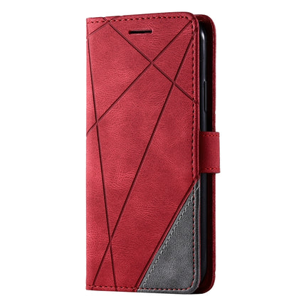 For iPhone XS / X Skin Feel Splicing Horizontal Flip Leather Case with Holder & Card Slots & Wallet & Photo Frame(Red)-garmade.com