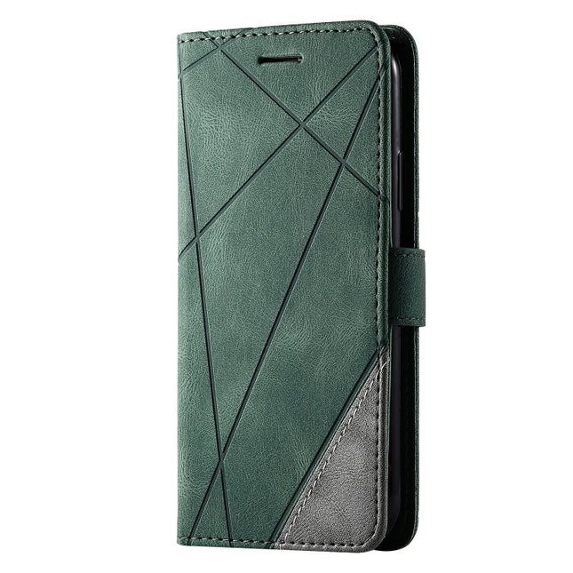 For iPhone XS / X Skin Feel Splicing Horizontal Flip Leather Case with Holder & Card Slots & Wallet & Photo Frame(Green)-garmade.com