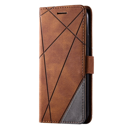 For iPhone XS / X Skin Feel Splicing Horizontal Flip Leather Case with Holder & Card Slots & Wallet & Photo Frame(Brown)-garmade.com