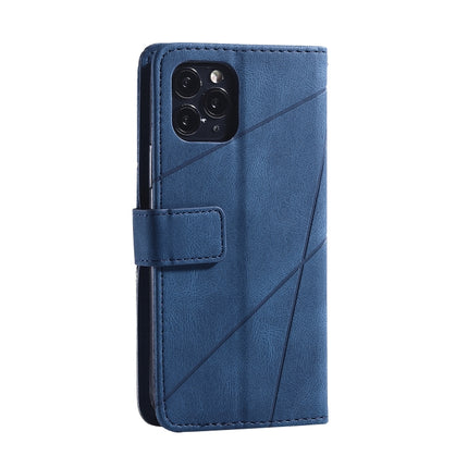 For iPhone 11 Skin Feel Splicing Horizontal Flip Leather Case with Holder & Card Slots & Wallet & Photo Frame(Blue)-garmade.com
