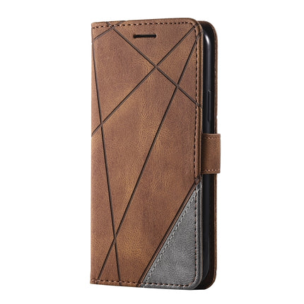 For iPhone 11 Skin Feel Splicing Horizontal Flip Leather Case with Holder & Card Slots & Wallet & Photo Frame(Brown)-garmade.com
