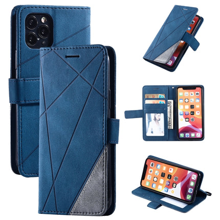 For iPhone 11 Pro Skin Feel Splicing Horizontal Flip Leather Case with Holder & Card Slots & Wallet & Photo Frame(Blue)-garmade.com