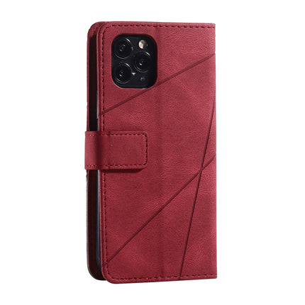 For iPhone 11 Pro Skin Feel Splicing Horizontal Flip Leather Case with Holder & Card Slots & Wallet & Photo Frame(Red)-garmade.com