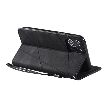 For iPhone 11 Pro Skin Feel Splicing Horizontal Flip Leather Case with Holder & Card Slots & Wallet & Photo Frame(Black)-garmade.com