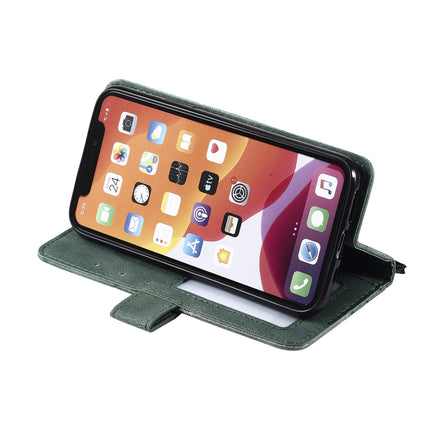 For iPhone 11 Pro Skin Feel Splicing Horizontal Flip Leather Case with Holder & Card Slots & Wallet & Photo Frame(Green)-garmade.com