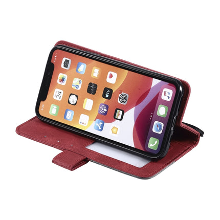 For iPhone 11 Pro Max Skin Feel Splicing Horizontal Flip Leather Case with Holder & Card Slots & Wallet & Photo Frame(Red)-garmade.com