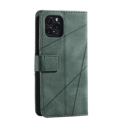 For iPhone 11 Pro Max Skin Feel Splicing Horizontal Flip Leather Case with Holder & Card Slots & Wallet & Photo Frame(Green)-garmade.com