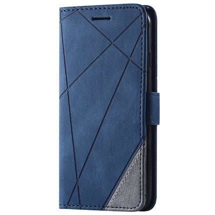 For iPhone SE 2020 / 8 / 7 Skin Feel Splicing Horizontal Flip Leather Case with Holder & Card Slots & Wallet & Photo Frame(Blue)-garmade.com