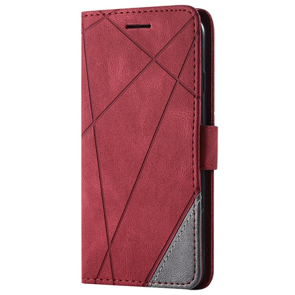 For iPhone SE 2020 / 8 / 7 Skin Feel Splicing Horizontal Flip Leather Case with Holder & Card Slots & Wallet & Photo Frame(Red)-garmade.com