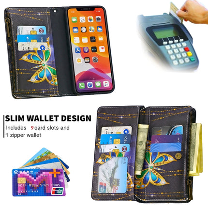 For iPhone 11 Colored Drawing Pattern Zipper Horizontal Flip Leather Case with Holder & Card Slots & Wallet(Butterfly)-garmade.com