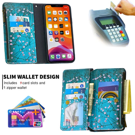 For iPhone 11 Colored Drawing Pattern Zipper Horizontal Flip Leather Case with Holder & Card Slots & Wallet(Plum Blossom)-garmade.com