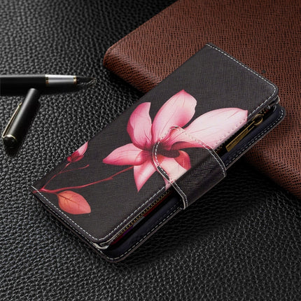 For iPhone 11 Colored Drawing Pattern Zipper Horizontal Flip Leather Case with Holder & Card Slots & Wallet(Lotus)-garmade.com