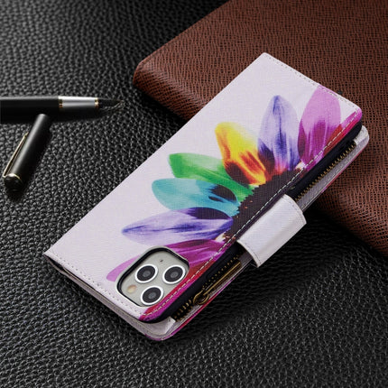 For iPhone 11 Colored Drawing Pattern Zipper Horizontal Flip Leather Case with Holder & Card Slots & Wallet(Sun Flower)-garmade.com