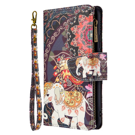 For iPhone 11 Colored Drawing Pattern Zipper Horizontal Flip Leather Case with Holder & Card Slots & Wallet(Flowers and Elephants)-garmade.com