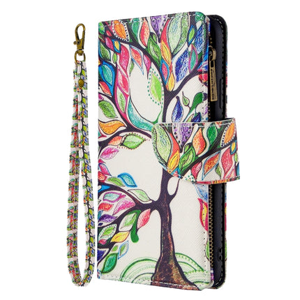 For iPhone 11 Pro Colored Drawing Pattern Zipper Horizontal Flip Leather Case with Holder & Card Slots & Wallet(Tree)-garmade.com