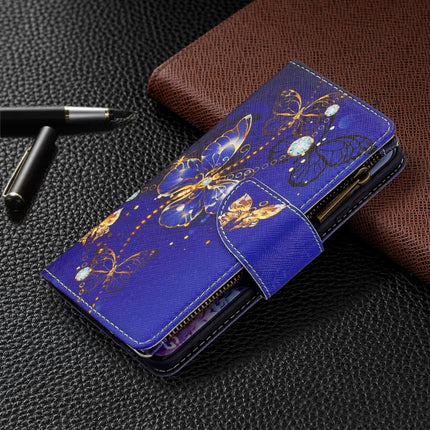 For Samsung Galaxy S20 Colored Drawing Pattern Zipper Horizontal Flip Leather Case with Holder & Card Slots & Wallet(Purple Butterfly)-garmade.com