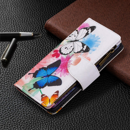 For Samsung Galaxy S20 Colored Drawing Pattern Zipper Horizontal Flip Leather Case with Holder & Card Slots & Wallet(Two Butterflies)-garmade.com