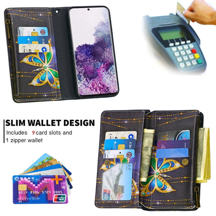 For Samsung Galaxy S20 Colored Drawing Pattern Zipper Horizontal Flip Leather Case with Holder & Card Slots & Wallet(Butterfly)-garmade.com
