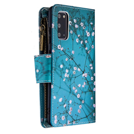 For Samsung Galaxy S20 Colored Drawing Pattern Zipper Horizontal Flip Leather Case with Holder & Card Slots & Wallet(Plum Blossom)-garmade.com