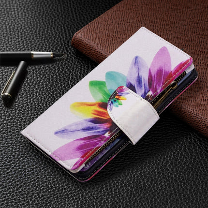 For Samsung Galaxy S20 Colored Drawing Pattern Zipper Horizontal Flip Leather Case with Holder & Card Slots & Wallet(Sun Flower)-garmade.com