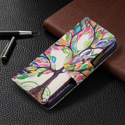 For Samsung Galaxy S20+ Colored Drawing Pattern Zipper Horizontal Flip Leather Case with Holder & Card Slots & Wallet(Tree)-garmade.com