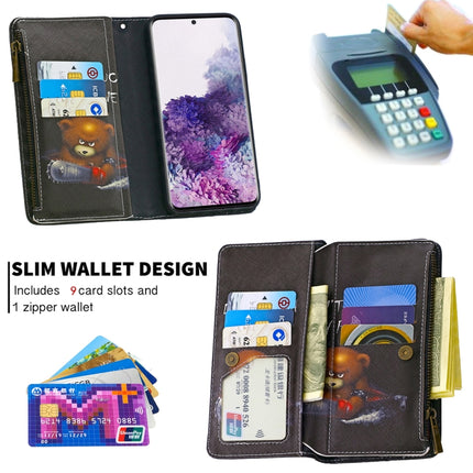 For Samsung Galaxy S20 Ultra Colored Drawing Pattern Zipper Horizontal Flip Leather Case with Holder & Card Slots & Wallet(Bear)-garmade.com