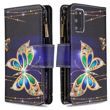 For Samsung Galaxy S20 Ultra Colored Drawing Pattern Zipper Horizontal Flip Leather Case with Holder & Card Slots & Wallet(Butterfly)-garmade.com