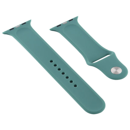 For Apple Watch Series 6 & SE & 5 & 4 40mm / 3 & 2 & 1 38mm Silicone Watch Replacement Strap, Long Section (Men)(Mint Green)-garmade.com