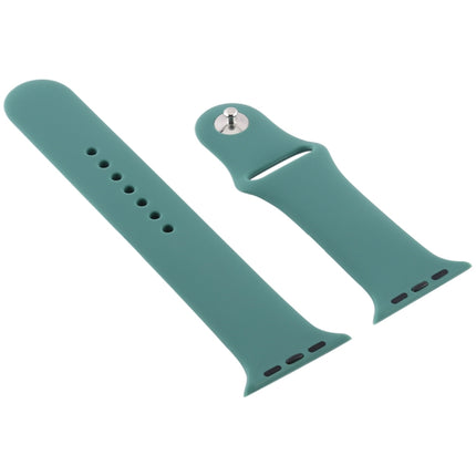 For Apple Watch Series 6 & SE & 5 & 4 40mm / 3 & 2 & 1 38mm Silicone Watch Replacement Strap, Long Section (Men)(Mint Green)-garmade.com