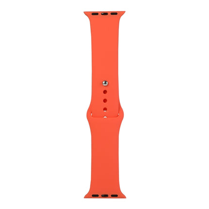 For Apple Watch Series 6 & SE & 5 & 4 40mm / 3 & 2 & 1 38mm Silicone Watch Replacement Strap, Long Section (Men)(Apricot Orange)-garmade.com