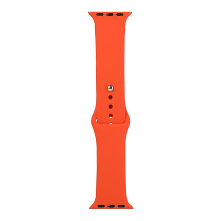 For Apple Watch Series 6 & SE & 5 & 4 40mm / 3 & 2 & 1 38mm Silicone Watch Replacement Strap, Long Section (Men)(Citrus Color)-garmade.com