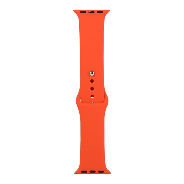For Apple Watch Series 6 & SE & 5 & 4 40mm / 3 & 2 & 1 38mm Silicone Watch Replacement Strap, Long Section (Men)(Citrus Color)-garmade.com