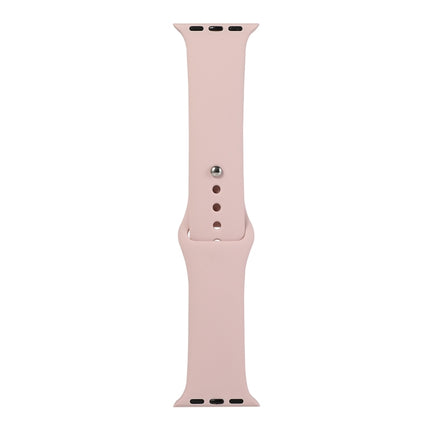 For Apple Watch Series 6 & SE & 5 & 4 40mm / 3 & 2 & 1 38mm Silicone Watch Replacement Strap, Long Section (Men)(Sand Pink)-garmade.com