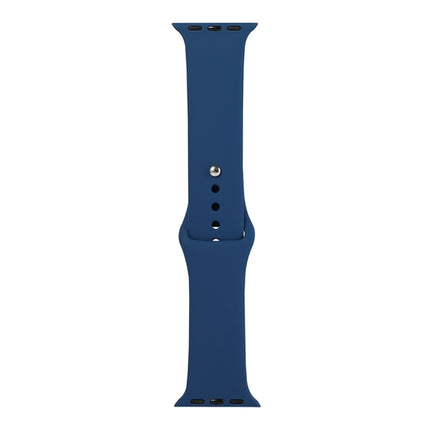 For Apple Watch Series 6 & SE & 5 & 4 40mm / 3 & 2 & 1 38mm Silicone Watch Replacement Strap, Long Section (Men)(Sea Blue)-garmade.com