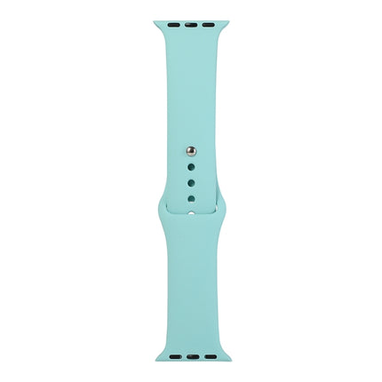 For Apple Watch Series 6 & SE & 5 & 4 40mm / 3 & 2 & 1 38mm Silicone Watch Replacement Strap, Long Section (Men)(Ice Blue)-garmade.com