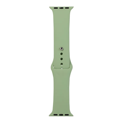 For Apple Watch Series 6 & SE & 5 & 4 44mm / 3 & 2 & 1 42mm Silicone Watch Replacement Strap, Long Section (Men)(Mint Green)-garmade.com