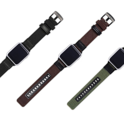For Apple Watch Series 6 & SE & 5 & 4 40mm / 3 & 2 & 1 38mm Nylon Watchband(Coffee)-garmade.com