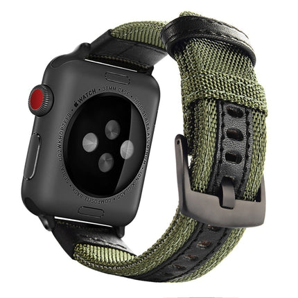 For Apple Watch Series 6 & SE & 5 & 4 40mm / 3 & 2 & 1 38mm Nylon Watchband(Army Green)-garmade.com
