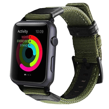 For Apple Watch Series 6 & SE & 5 & 4 40mm / 3 & 2 & 1 38mm Nylon Watchband(Army Green)-garmade.com