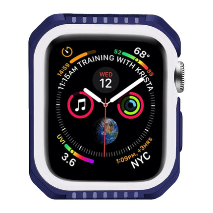 For Apple Watch Series 5 & 4 44mm Shockproof Two Color Protective Case(Blue White)-garmade.com