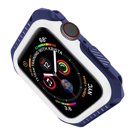 For Apple Watch Series 5 & 4 44mm Shockproof Two Color Protective Case(Blue White)-garmade.com